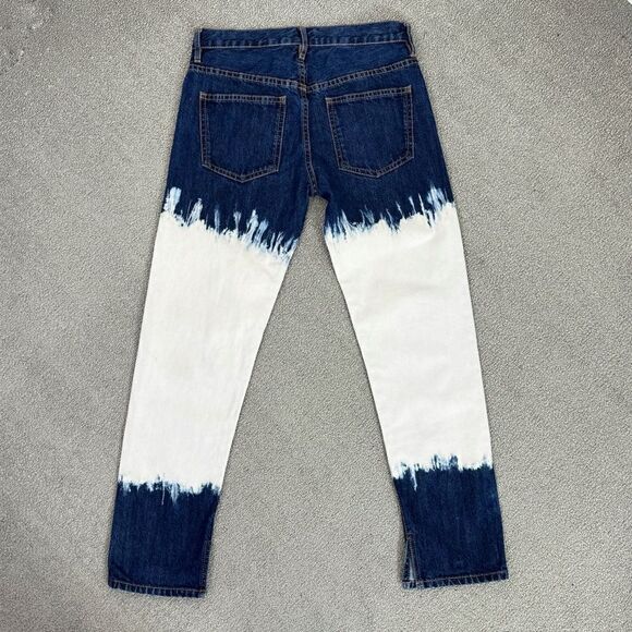 Isabel Marant Etoile Pradley Dip Dye Crop Jeans Colorblock Blue White Size 34 2 - Picture 8 of 15